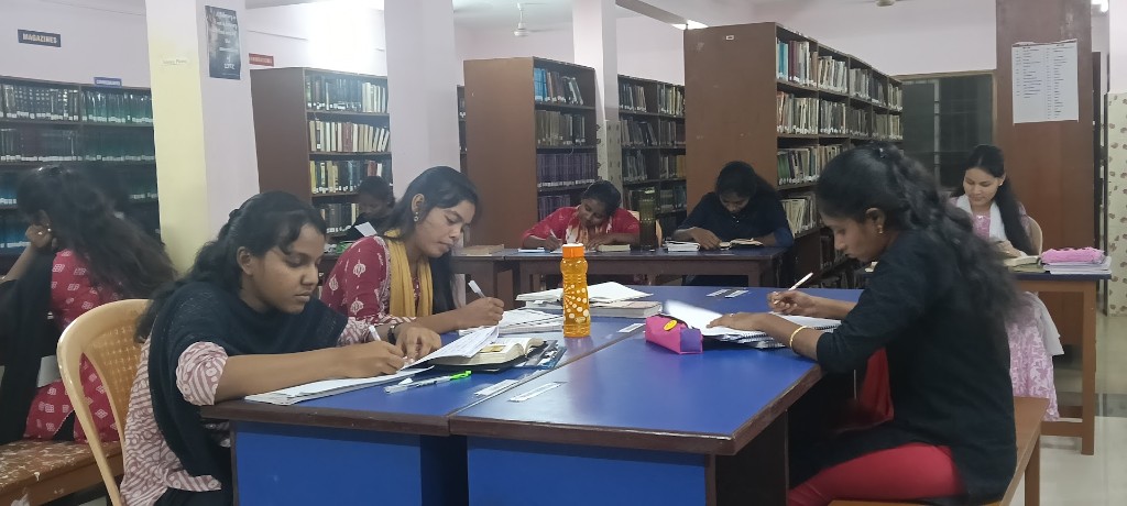 Learning in Action - Students studying in library