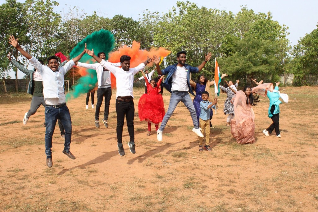 Antioch Moments - Campus celebration with colored smoke